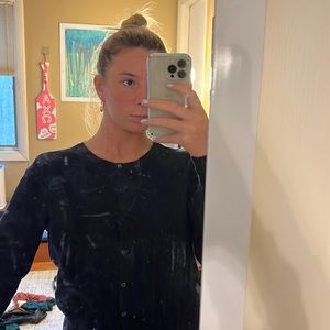 H&M Button Up Navy Long Sleeve - M